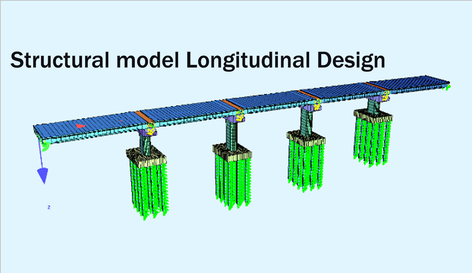 D2 bridge, Longitudinal structural design