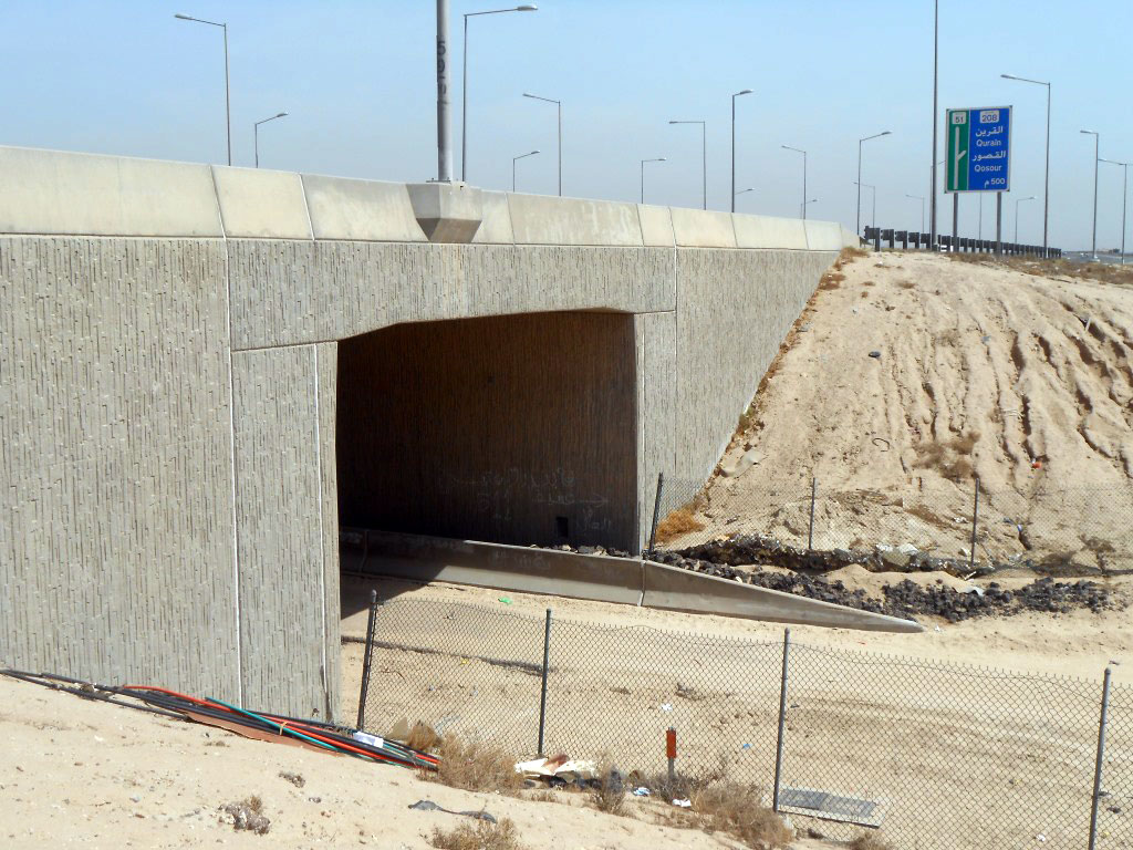 underpass bridge constructed with the slab method
